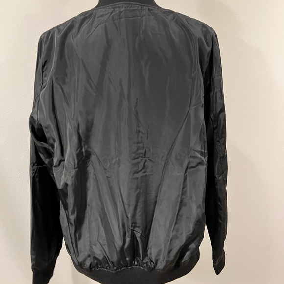 BLACK NYLON BOMBER JACKET - Picture 5 of 9